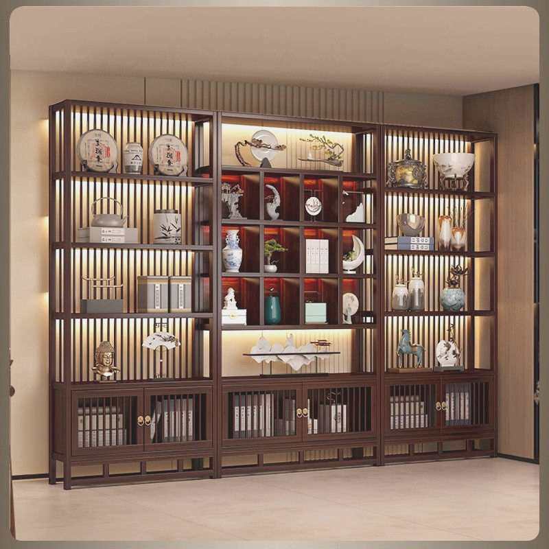 现代展示中式置简约茶叶隔断阁实木摆件宝物小型博古架新客厅多柜