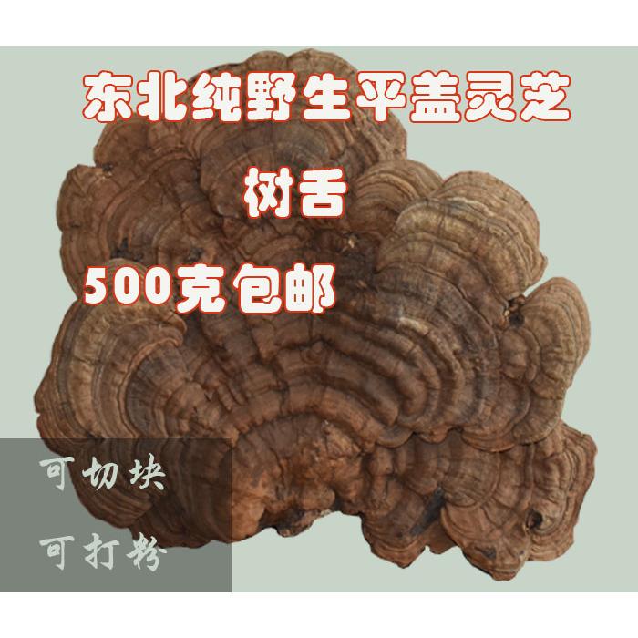 长白山野生灵芝平盖灵芝树舌正品500克林芝整枝大个块切片粉