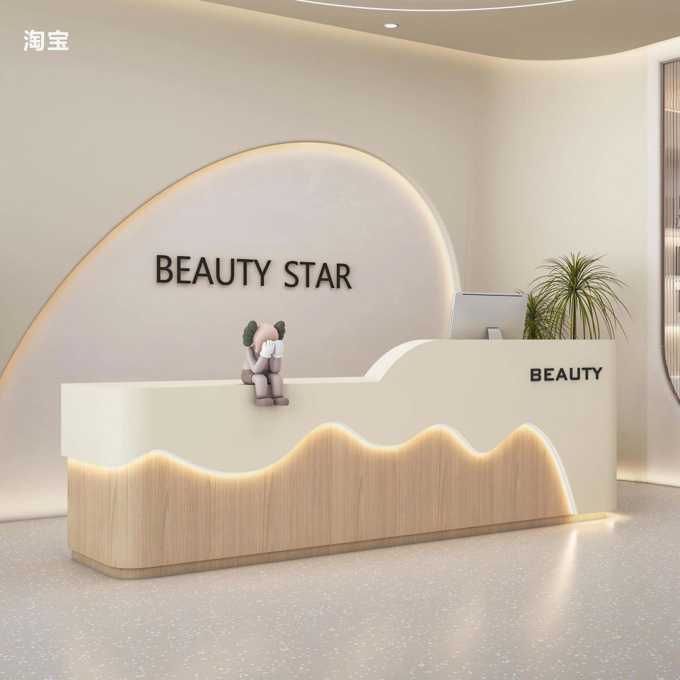 美容院收银柜台服装店2025新款吧台理髲店培训机构前台接待台