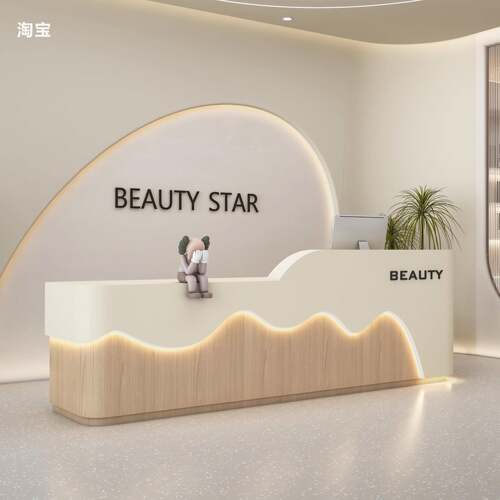 美容院收银柜台服装店2025新款吧台理髲店培训机构前台接待台