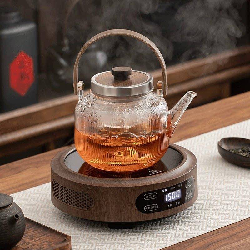 2025新款黑晶炉煮茶家用蒸煮茶一体大容量玻璃茶壶煮茶器套装