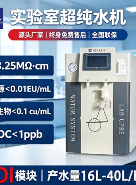 储备粮化验重金属超纯水机8-40L/H粮食铅镉汞砷消解配套纯水仪