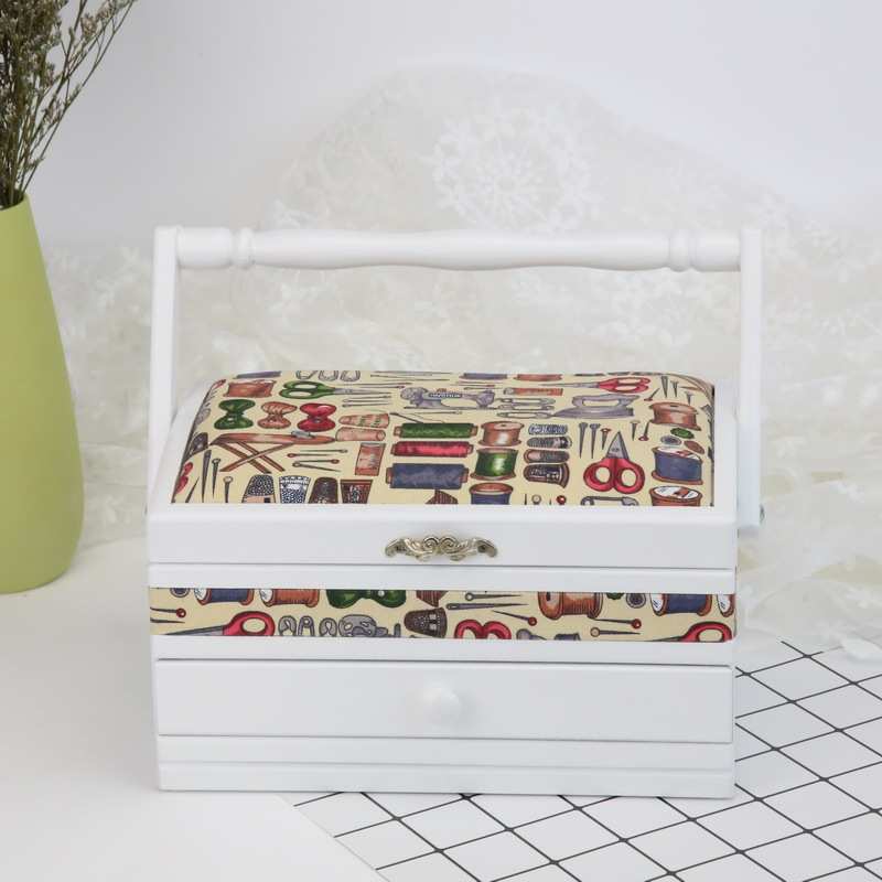 木制布淑针线色馨风韵白艺盒