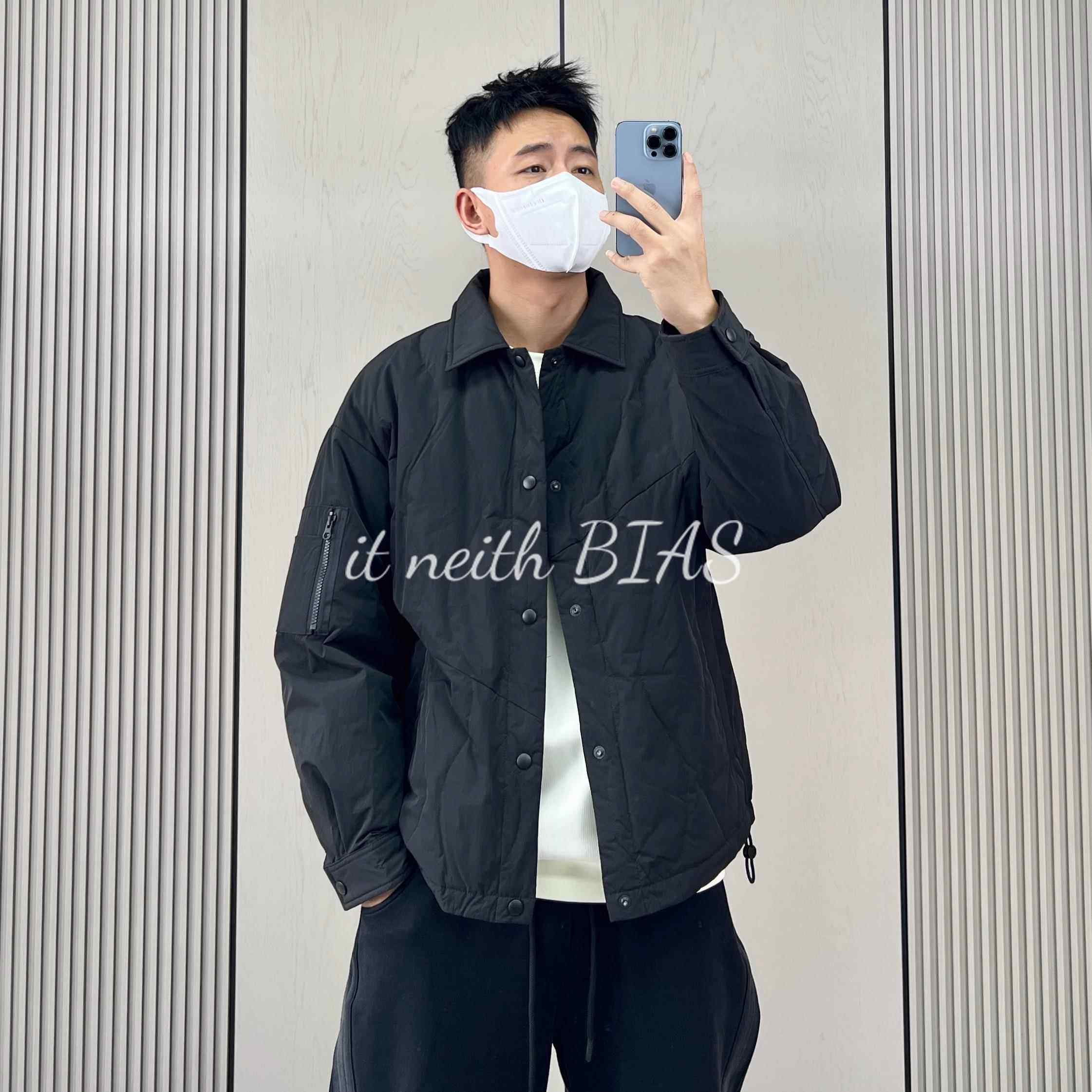 it neith BIAS轻薄款羽绒服男士2024冬季新款翻领衬衫式夹克外套