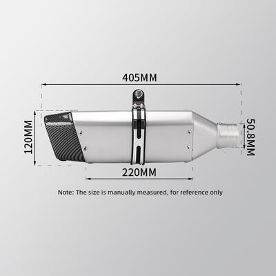 摩托机车排气SR2梦幻星排气管51MM口径通用NINJA400 Z400方管排气