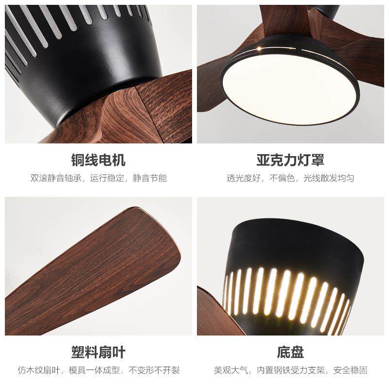 北欧儿童房风扇灯卧室书房餐厅现代简约吊扇灯吸顶电风扇一体吊灯