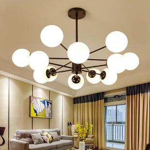 北欧风格 玻璃球魔豆吊灯现代简约客厅卧室餐厅书房灯奶白灯罩吊灯