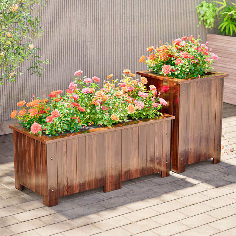防腐木花箱户外庭院种植箱长方形木花槽大号实木花盆阳台种菜箱,鲜花速递/花卉仿真/绿植园艺,花盆,淘宝优惠券,粉丝福利购,淘宝优惠卷