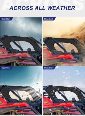 UTV后软挡风玻璃兼容Polaris RZR PRO XP/RZR Turbo R 防尘后窗