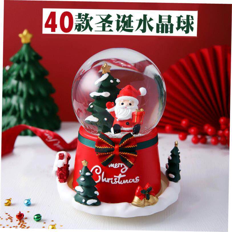 圣诞水晶球八音盒Christmas crystal ball music box decoration