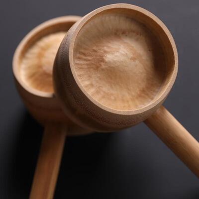 水水竹勺舀实 木茶勺茶则茶宰相肚-铲 厨米瓢面瓢房盆饭勺饭手绘