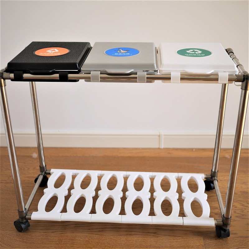 分类垃圾桶家用公司干湿分离3分4分类带轮塑料袋挂架简易多层新品