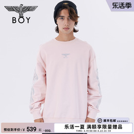 粉色银翼BOYLONDON冬情侣款长袖翅膀绣花圆领套头卫衣N03008