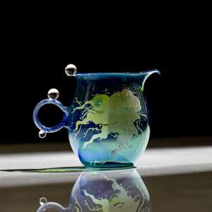 墨己瑞璃月潋水母渐变蓝咏露公杯高颜值梦幻茶具玻璃公道杯茶海