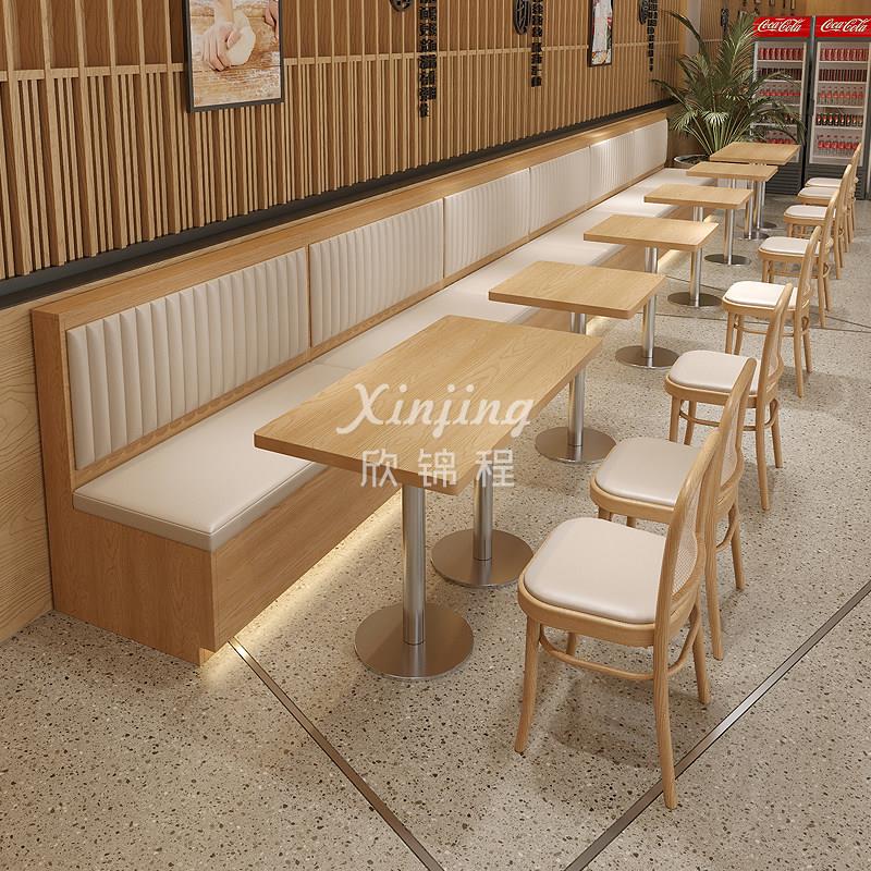 定制西餐厅靠墙卡座沙发桌子餐饮商用甜品奶茶店桌椅组合港式茶桌