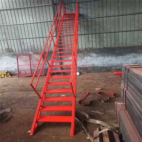 现货基坑斜梯建筑工地防护直梯双侧带扶手上下楼梯安全爬梯