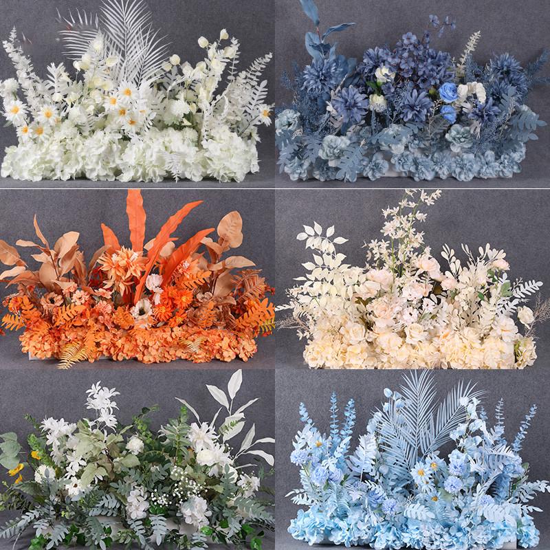 婚庆花排花排花地排花路引花绢花假花花艺婚礼堂场景装饰布置