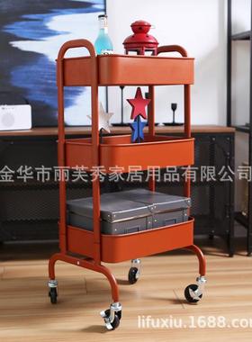 SSY工厂直金手属厨房置物架推花架落地多层家用车供客厅收纳架拉