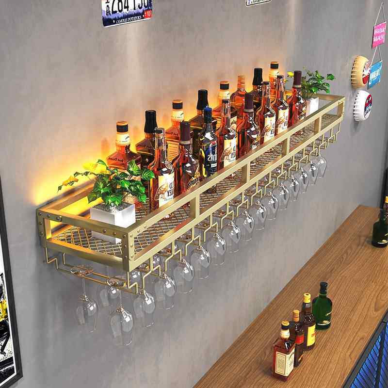 酒吧壁挂红酒架餐客厅酒柜葡萄酒架吊杯架创意红酒杯架倒挂高脚杯