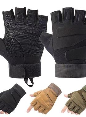 战术手套男户外运动登山全指防割耐磨露指防护训练骑行摩托车半指