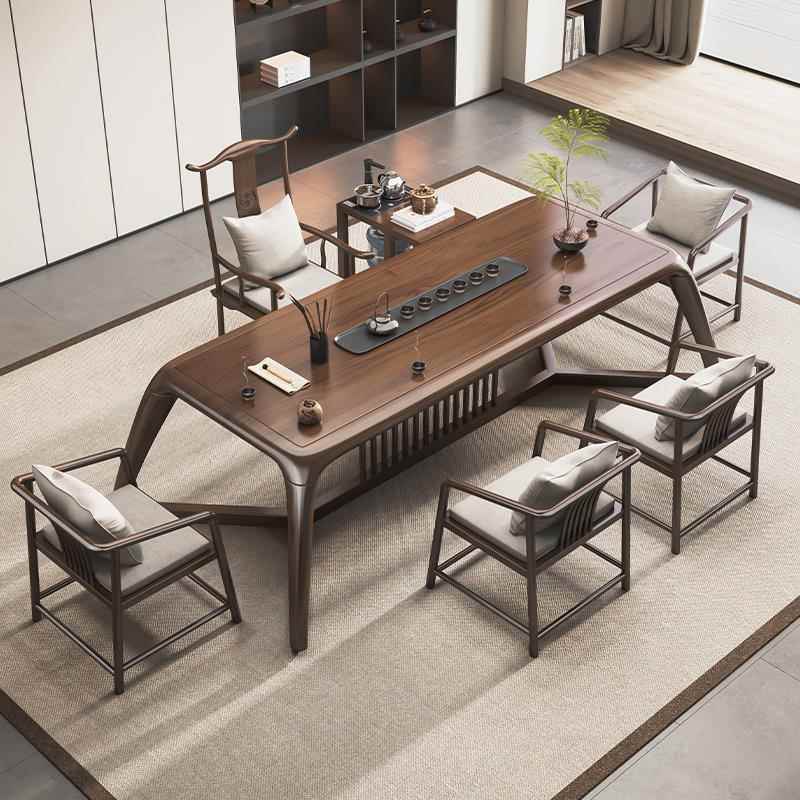 新中式实木茶桌椅组合家用客厅茶桌2025新款高端办公茶台现代简约
