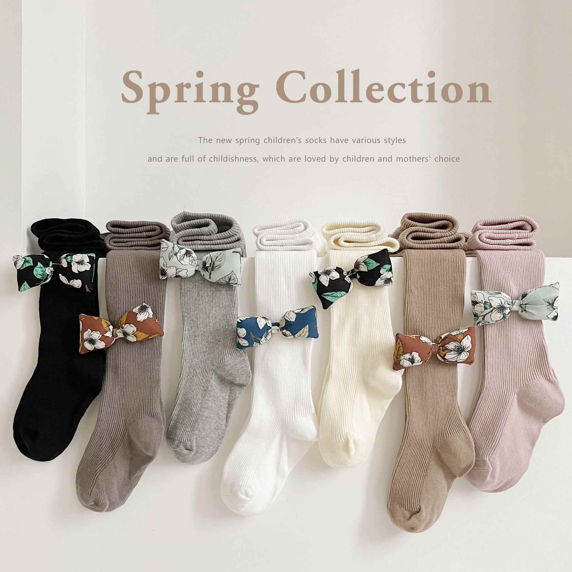 2025春秋季新款女童打底裤宝宝a类精梳棉透气儿童连裤袜连体袜