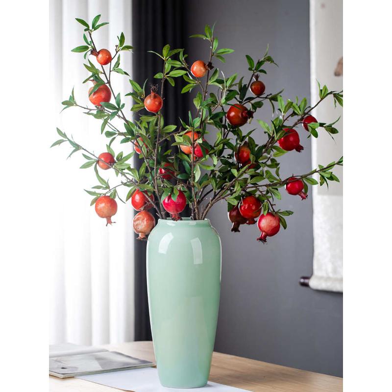 景德镇新中式简约禅意陶瓷插南天竹荷花瓶水培客厅电视柜玄关摆件