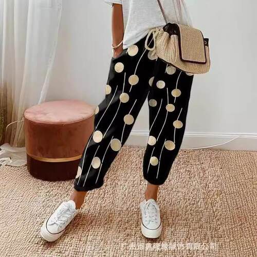 Women's printed multi size cotton and linen pants