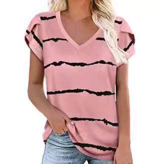 T-shirt women's clothing collar printed digital T-shirt