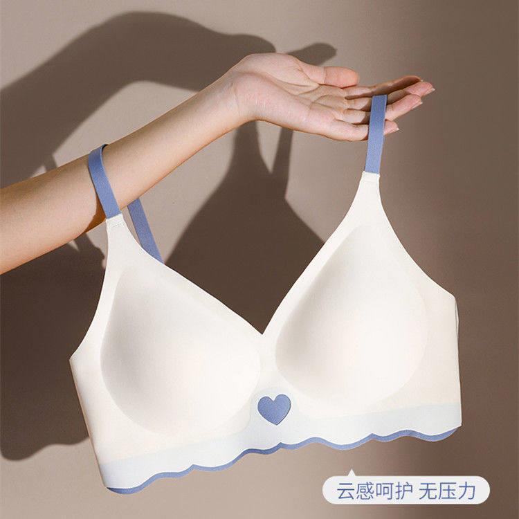 无痕夏季薄款内衣女大胸显小胸聚拢美背无钢圈文胸罩套装运动