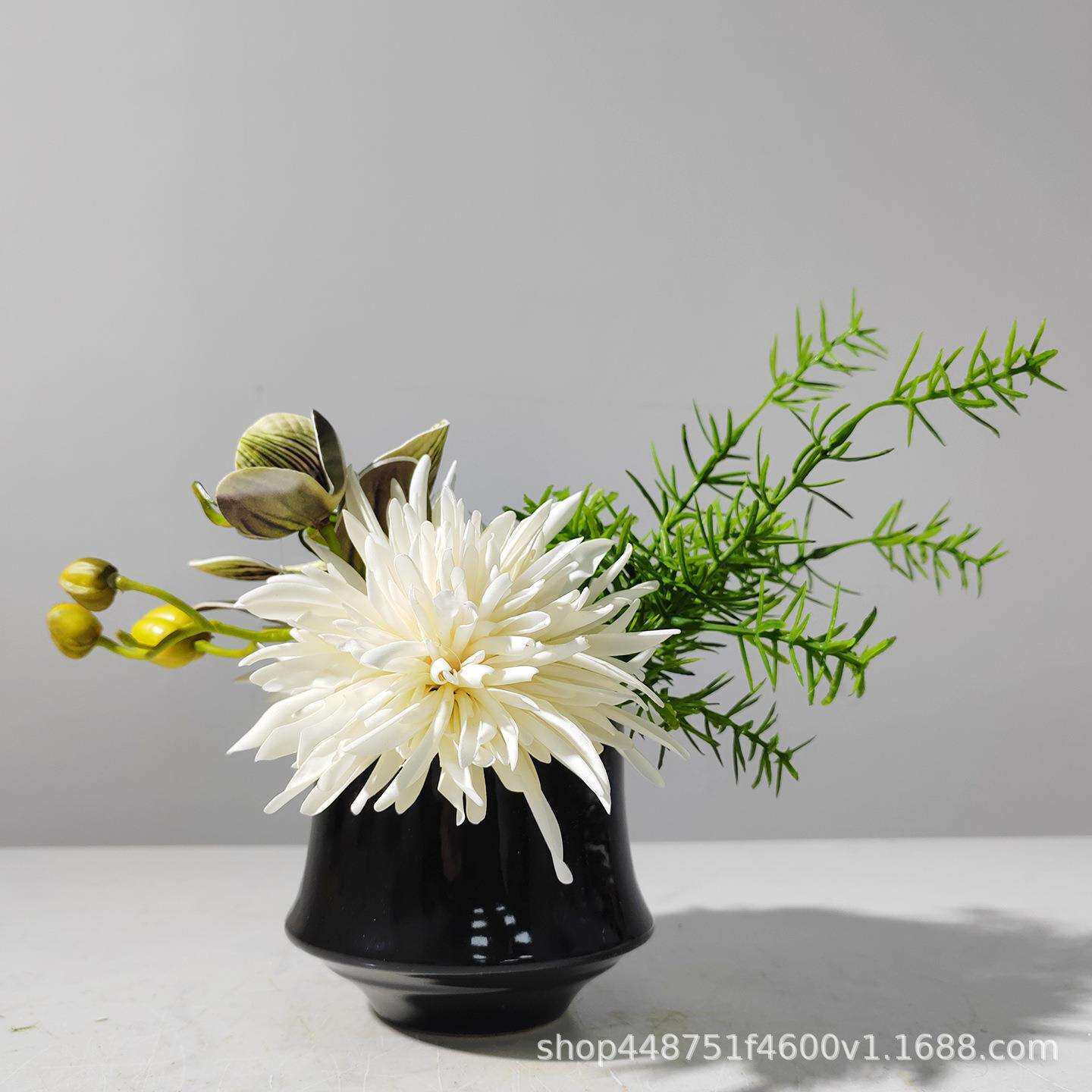 现代轻奢仿真花百合家居酒店洽谈桌软装花艺绿植盆景桌面摆设摆件
