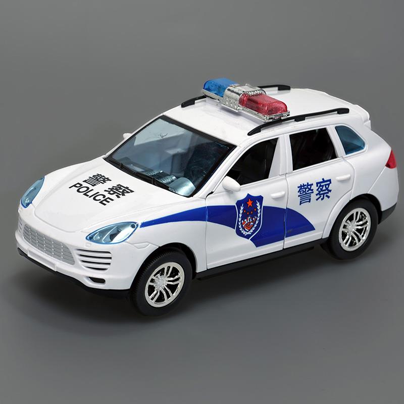 儿童玩具车声光警报电动万向轮警车男孩子越野小汽车自动开门转弯