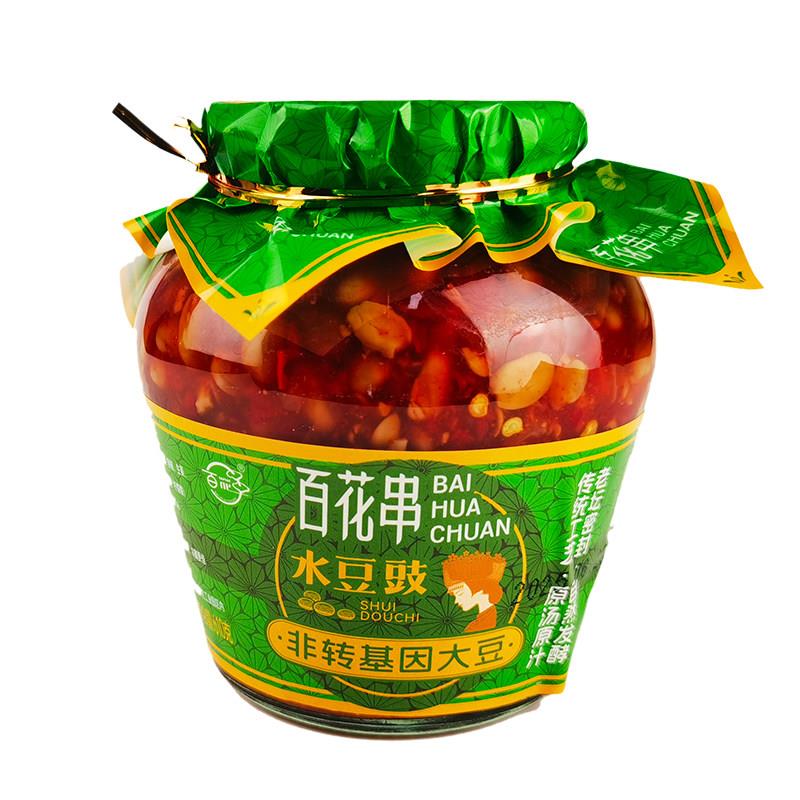 贵州特产百花串水豆豉农家下饭菜香辣豆豉凉拌火锅蘸料酱610g/瓶
