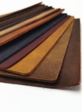 疯马皮皮料手工diy真皮革面料硬头层牛皮复古油性皮碎皮子边角料