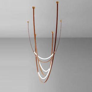 皮带吊灯北欧简约皮带客厅餐厅复式 楼楼梯间别墅皮带吊灯