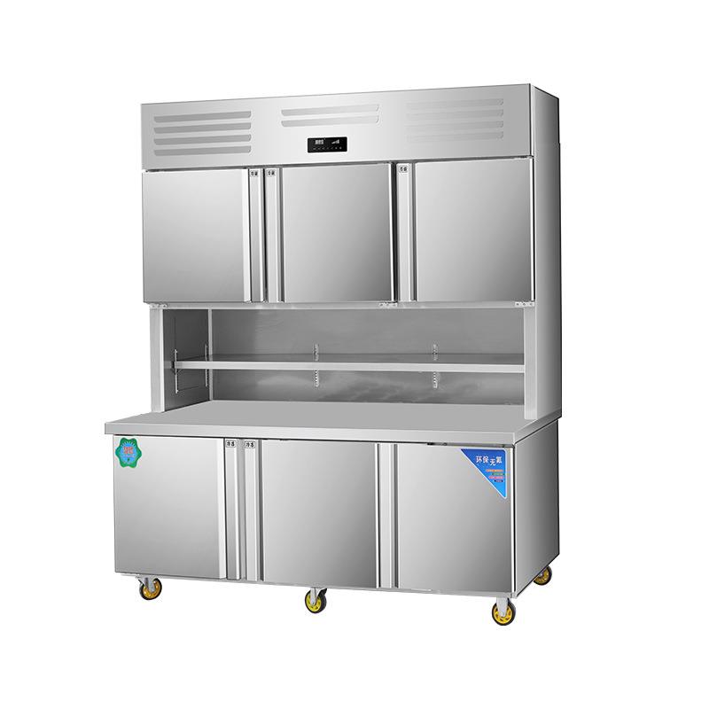 商用冷藏冷冻一体展示柜餐饮厨房立式操作台多功能子母柜