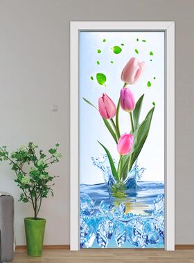 门贴纸整张木门翻新自粘卧室门玻璃门贴纸装饰电梯贴膜墙贴画q141