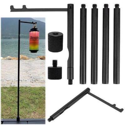 Folding Camping Folding Lamp Pole 1/4 Tripod Screw Aluminum