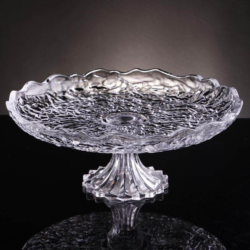正品轻奢水晶玻璃果盘轻奢美容院酒店前台水果盘tvk点心专用盘