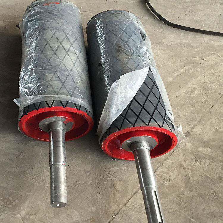 输送机滚筒无动力改向滚筒传送带主动包胶滚筒轴承滚筒给煤机滚筒