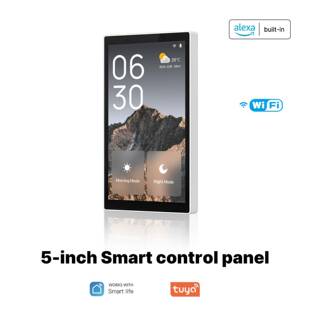 涂鸦智能家居5寸Wifi美规屏内置ZigBee网关Alexa语音面板