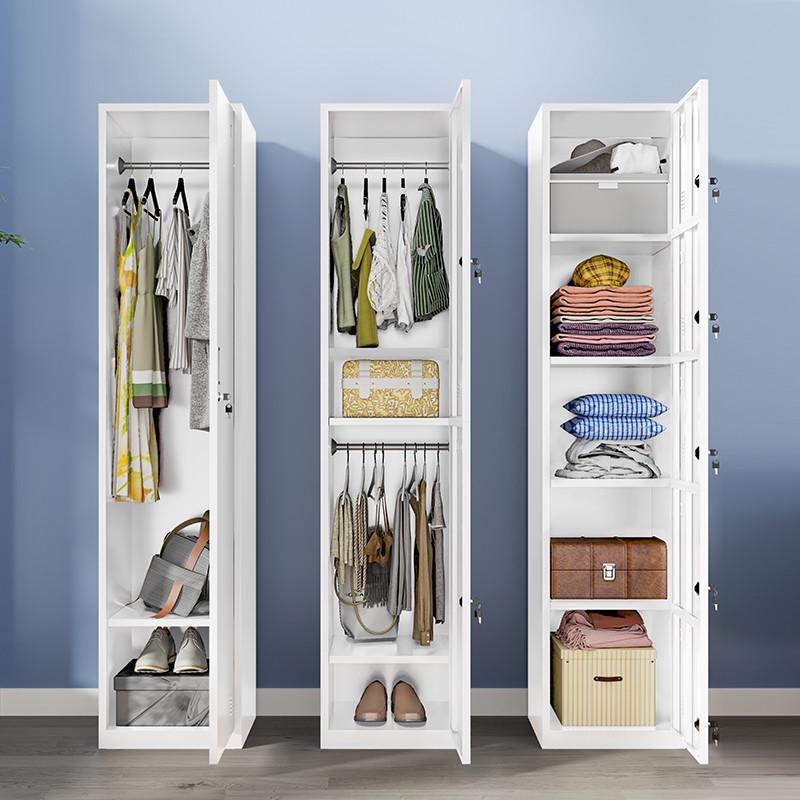 单门更衣柜员工储物柜商用铁皮柜办公室档案收纳柜家用简易换衣柜