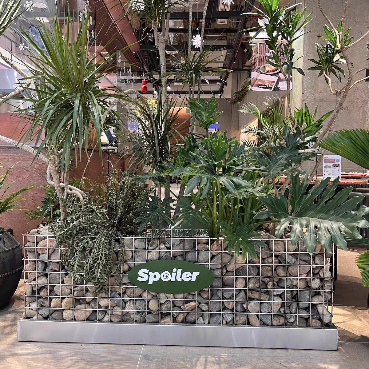 咖啡店不锈钢色网格花盆餐厅隔断石笼花箱金属铁网花槽沙生植物