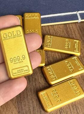 孟加拉赤金块金条沙金实心鎏金砂金金条摆件真金砖创意礼品镀金
