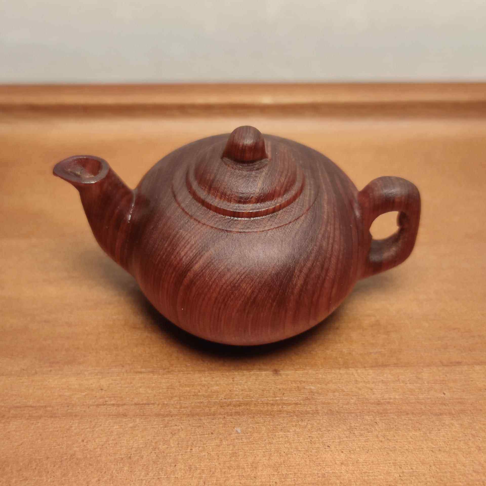 太行崖柏木雕手把件把把壶高油陈化料光面壶挂件茶壶实木工艺品