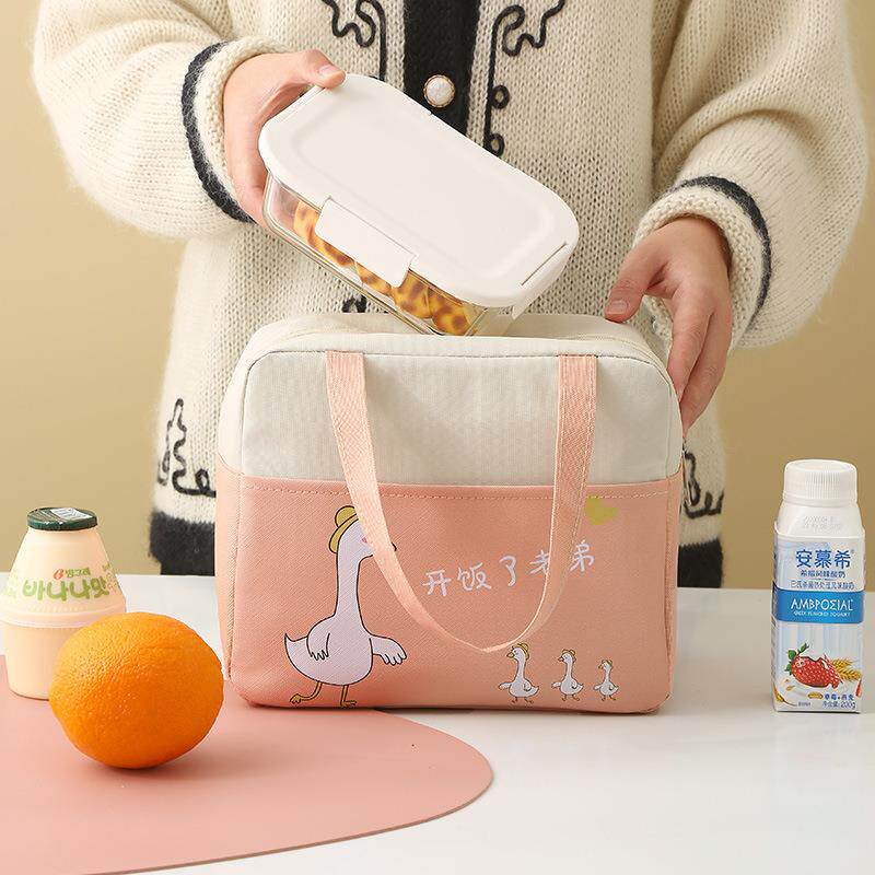 饭盒袋子手提袋高颜值可爱小学生便当上班族大容量保温带饭包手拎