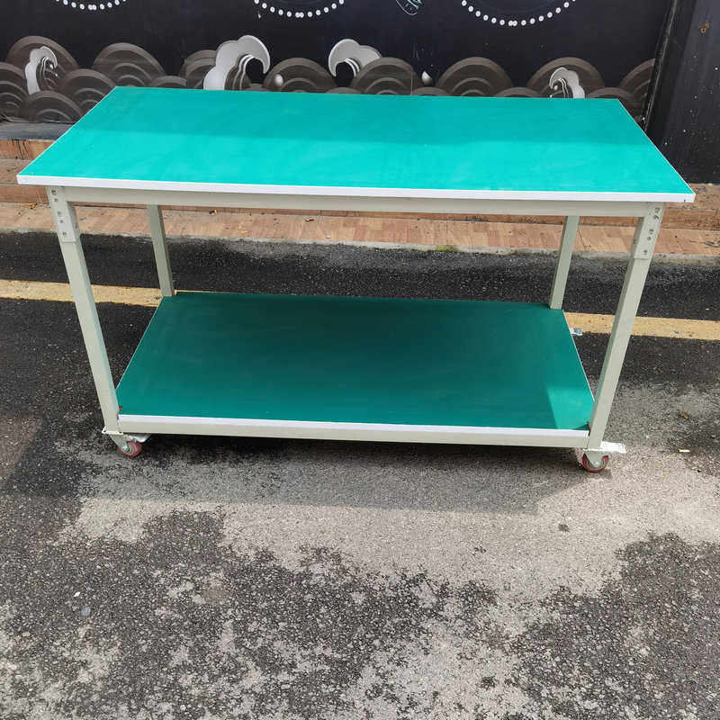 快递推拉轮打包产组装带产品车间双层 工作台线移动可防静电电商