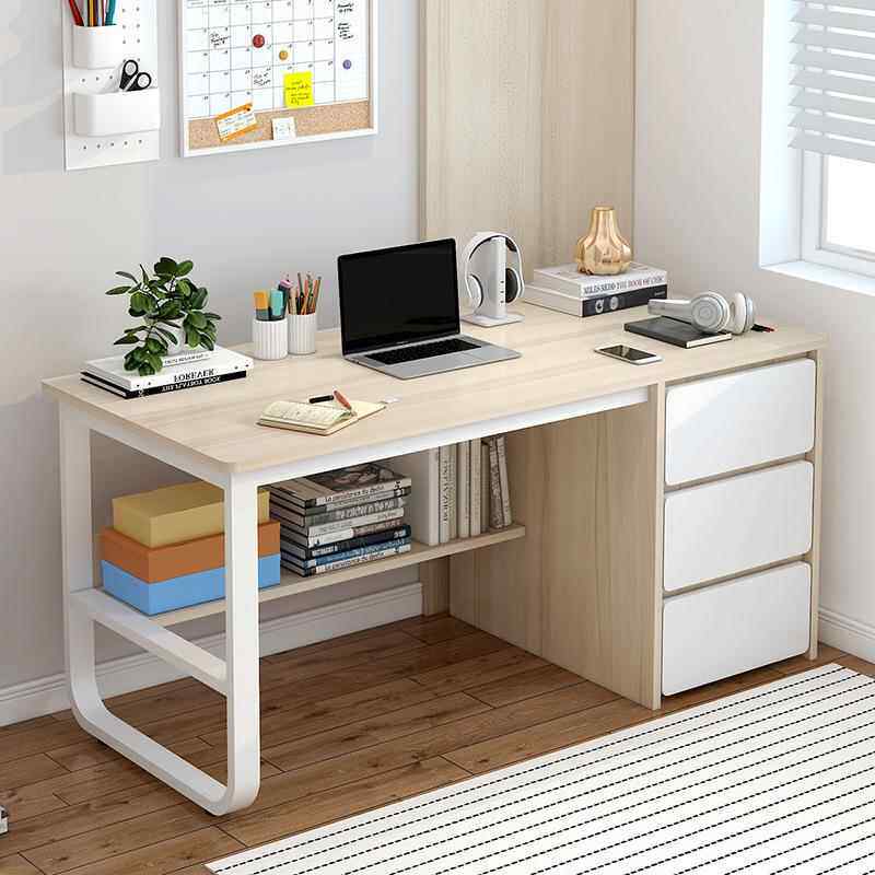 电脑桌台式家用办公桌现代简约书桌椅一套卧室学生带抽屉写字桌子