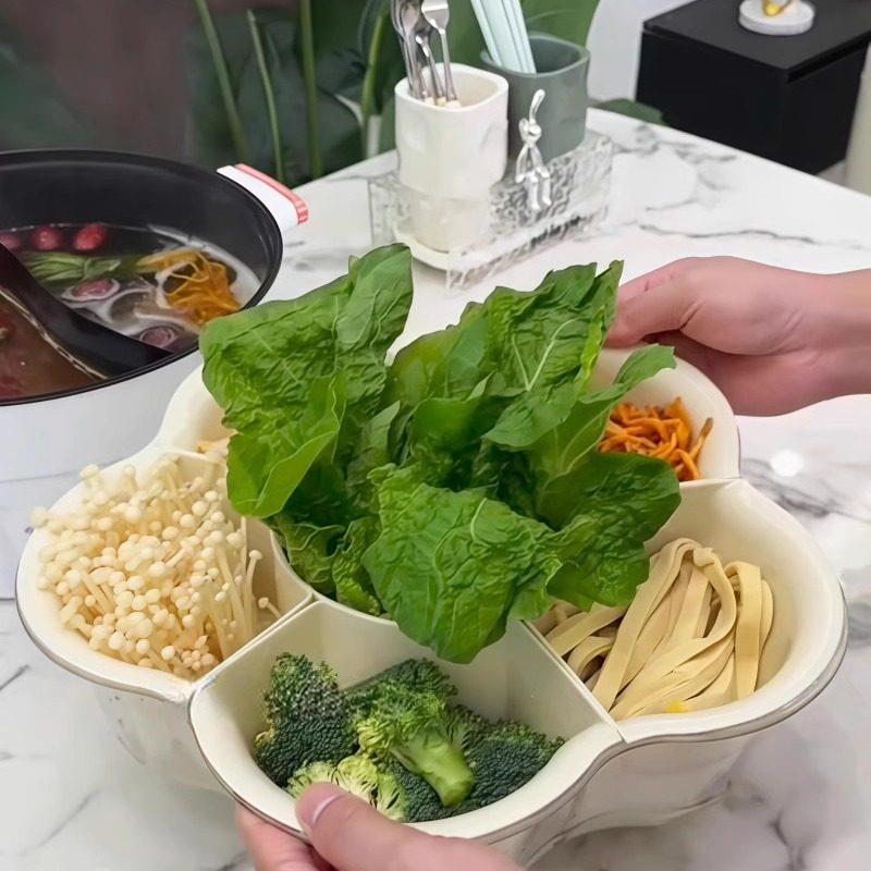 火锅盘配菜盘分格旋转蔬菜拼盘子沥水篮创意餐具家用厨房食材神器