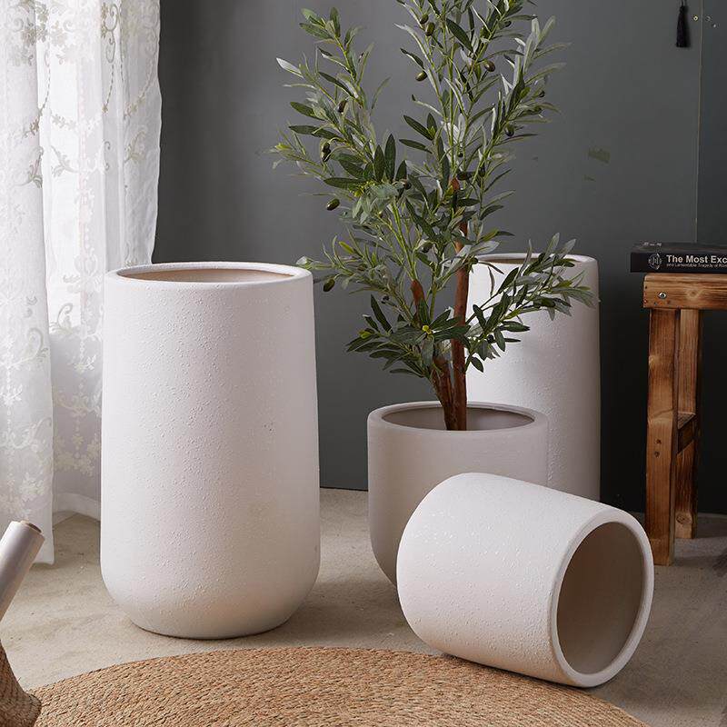 简约新款陶瓷花盆大口径高深透气特大号室内外绿植盆栽实用花器